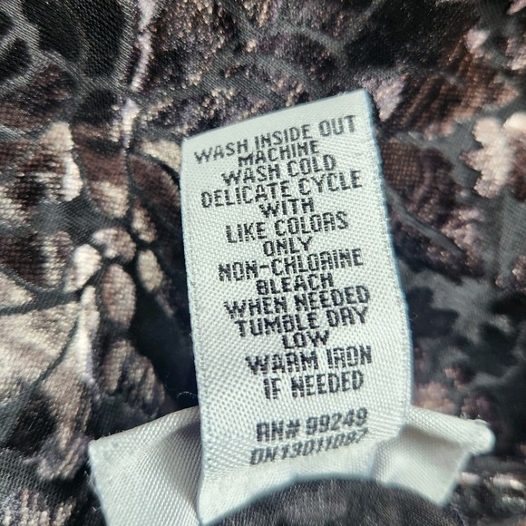 Catherines Top Size 2X‎ 22 24 Black Floral Paisley Velvet Burnout Blouse Womens - Picture 5 of 7